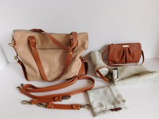 Timi & Leslie Kate Wickeltasche, Sandfarbe, Braun, lederlook