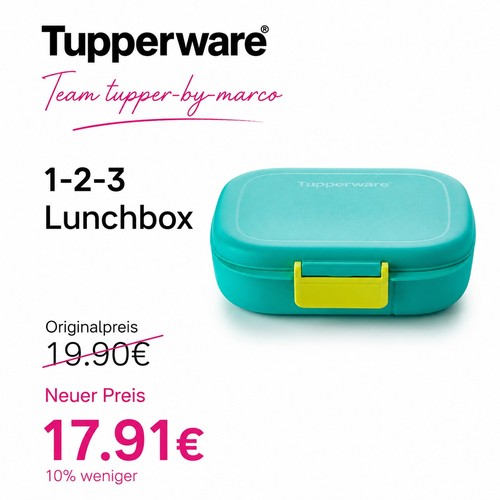 Tupperware 3 lunchbox - 1-2-3,