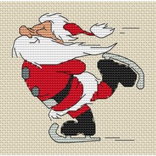 Santa Skating Cross Stitch