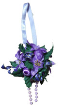 Deko zum Aufhängen Fensterdeko Dekoration Weihnachtsdekoration lila grün Perlen