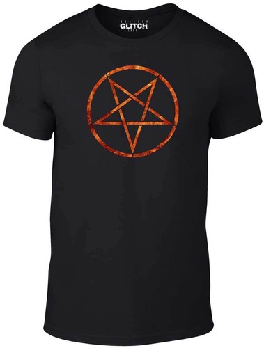 Flaming pentagram shirt - pentagram, t-shirt