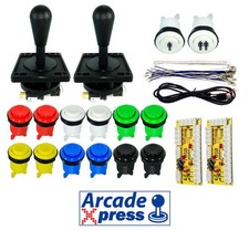 Arcade Joystick Kit Eurojoystick 2 IL Premium Happ Zero Delay 14 Tasten MAME