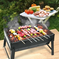 Mini Klappgrill Edelstahl Holzkohlegrill BBQ Faltgrill Tragbarer Camping Grill