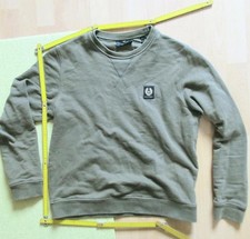 BELSTAFF Logo Rundhals Pullover Gr M,oliv braun tobacco,Sweatshirt Baumwolle