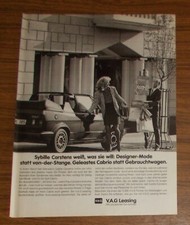 Seltene Werbung Volkswagen VW GOLF CABRIOLET - Designer-Mode 1988