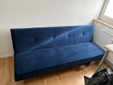 Schlafsofa Schlafcouch Klappbar Blau Sofabett