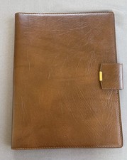 Aktenmappe Schreibmappe Braun DINA4  Verschluß Druckknopf Werbeartikel