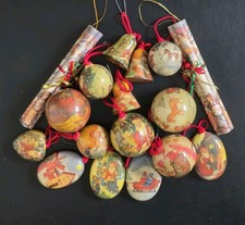 Christbaumkugeln Weihnachtsschmuck  vintage rot bunt Retro  Kunststoff