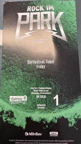 Rock park 2026 - 2026, tagesticket