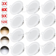 12x LED Einbaustrahler Dimmbar Einbauleuchten Flach Decken Einbau Spot Set 230V