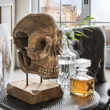 Skulptur Deko-Totenkopf "Skull" Teak natur NEU OVP!!!