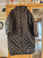 Schwarzer Steppmantel Lange Jacke Winterjacke mit Kapuze Damen Gr.5XL 52-54 neu