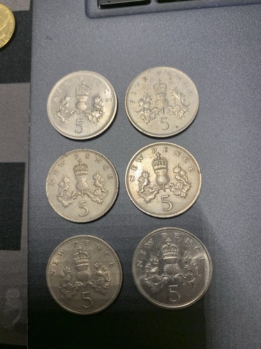 Five new pence - five, 1968
