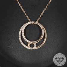 Wert 2100 € Brillant Anhänger mit Kette (0,22 carat) in 585 14 Karat Rosé Gold