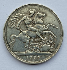 1890 Queen Victoria Jubilee Head .925 Silber UK Crown Münze