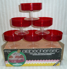 6 DDR Eisbecher Plastik