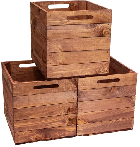 3er set holzkiste vintage - 3er,