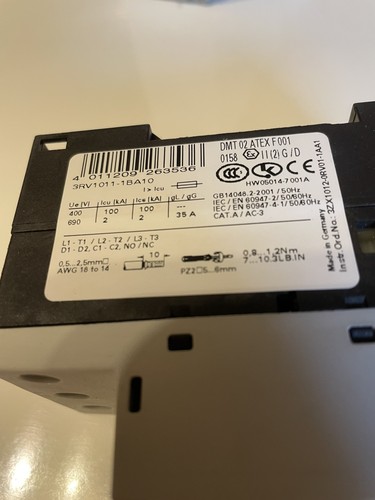 Siemens 3rv1011 1ba10 09 - 3rv1011-1ba10, e:
