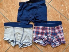 H&M BASIC BOXERSHORT BOXER SHORTS GR.98/104 CM • 2-4 JAHRE BLAU WEISS Rot 3 Stüc