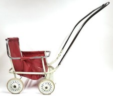 Vintage Puppenwagen Aus Den 1950er Jahren Metall Vinyl Retro Rot AZ770