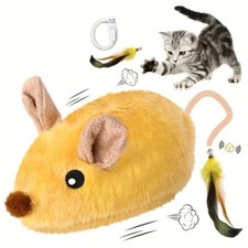 Katzenspielzeug bewegliche Maus, Plüschmaus, Interaktives Spielzeug, USB geladen