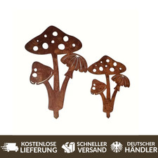 2x Rostige Pilze Deko Edelrost