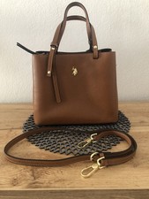 U. S. Polo ASSN. Arlington Double Handle Bag Leder Shopper Braun Cognac NEU