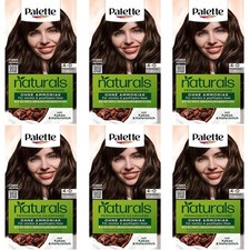 6x Poly Palette Naturals Permanente Haarfarbe  4-0 Mittelbraun 115ml
