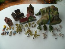 Bastel HO Konvolut -Tunnel, Häuser Bäume Figuren  60/70erJ.