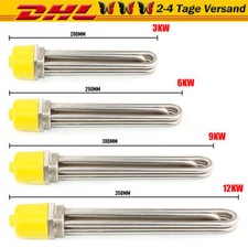 TOP! Edelstahl Heizstab 1 1/2" Heizpatrone 3kW / 6 kW / 9 kW / 12 kW Heizelement