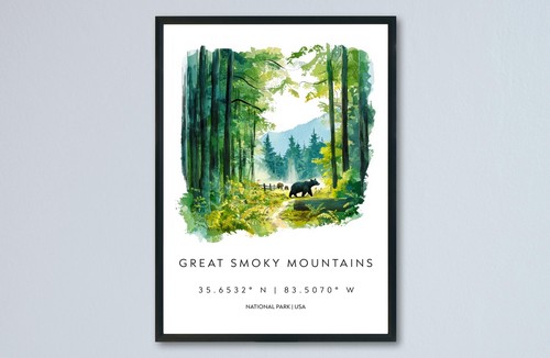 Great smoky mountains aquarell - great,