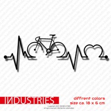 Rennrad Herzschlag Heartbeat Fahrrad fahren Hobby Aufkleber Puls Auto ca. 18x6cm
