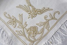 8x antike schöne Leinen