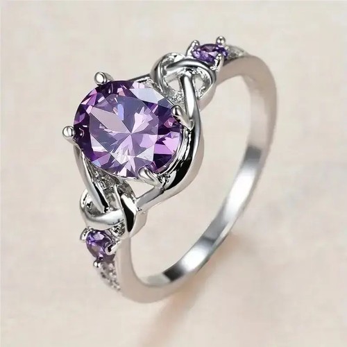 Damen ring lila opal zirkonia - opal,