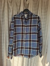 H&M: Flanell -Hemd, -Bluse - Blautöne Kariert - S/M/kl. L - 100% BW- gut