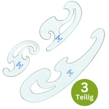 Burmester Kurvenlineal Kurvensatz 3-tlg. Zeichenschablone Kurven Schablone groß
