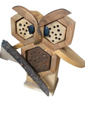 Nisthilfe für Wildbienen in Eulenform "Max & Moritz" Handarbeit, UNIKAT, Garten 