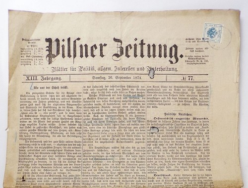 Pilsner zeitung 1874 mit - pilsner,