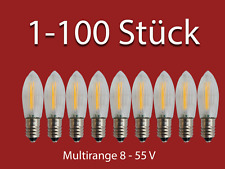 LED Filament E10 Topkerzen Riffelkerze Ersatzbirnen warmweiß multirange 8-55 V