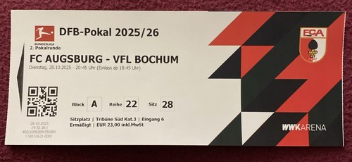 Ticket augsburg vfl - ticket, fc