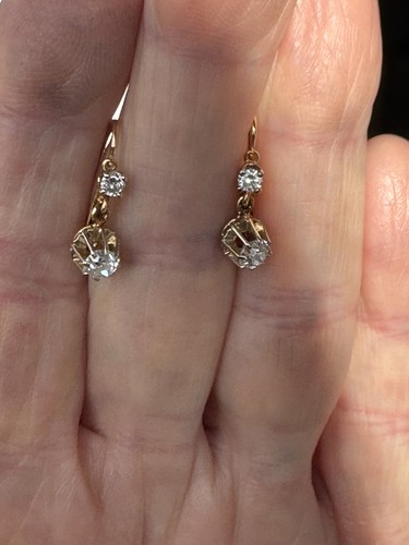 Alte diamant ohrringe 750 - ,