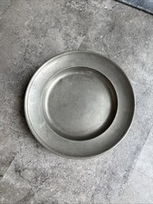 Zinnteller Block Zin 1820 schwer antik alt, 32 cm