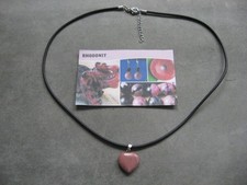 Edelsteinkette - Rhodonit - Mini Herz  Stein für Wundheilung/Verletzungen