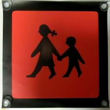  Schulbusschild Warntafel,  40 x 40cm, aus Gewebeplane, für Schulbus,Taxi  u.s.w