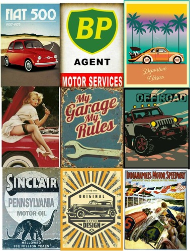 Auto und motor bezogen retro - auto,