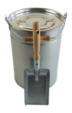 Ascheeimer Mülleimer Blecheimer 14l +Kohleschaufel Holzgriff