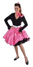Rock'n Roll Rock 1-teilig pink weiss gepunktet 50er Jahre Karneval Kostüm Damen