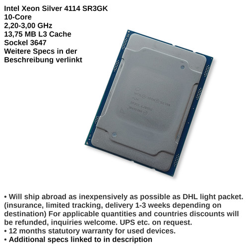 Intel xeon silver 4114 cpu - intel,