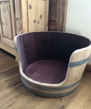 Weinfass Hundekorb aus Eichenholz klein