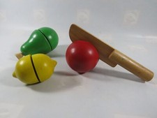 Kaufladen / Spielküche Obst zum Schneiden aus Holz mit Messer